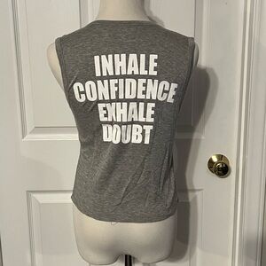 Body Rags Clothing Co. Gray Sleeveless Crop Top with Motivational Print